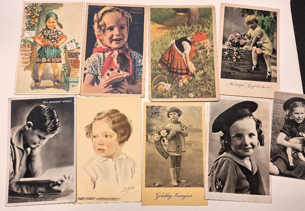 8 (meest jaren 30) ansichtkaarten Kinderportret, Verzamelen, Ophalen of Verzenden, 1920 tot 1940, Kinderen