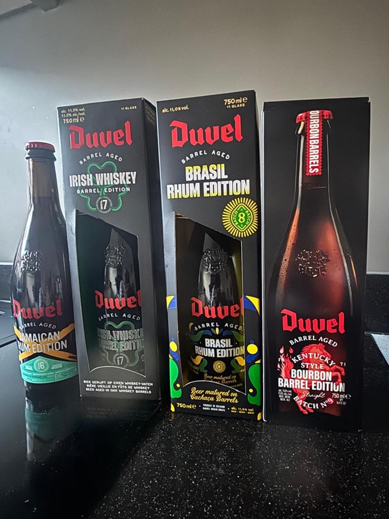 Duvel Barrel Aged Collectie: 4 Zeldzame Edities, Verzamelen, Ophalen of Verzenden, Nieuw, Flesje(s), Duvel