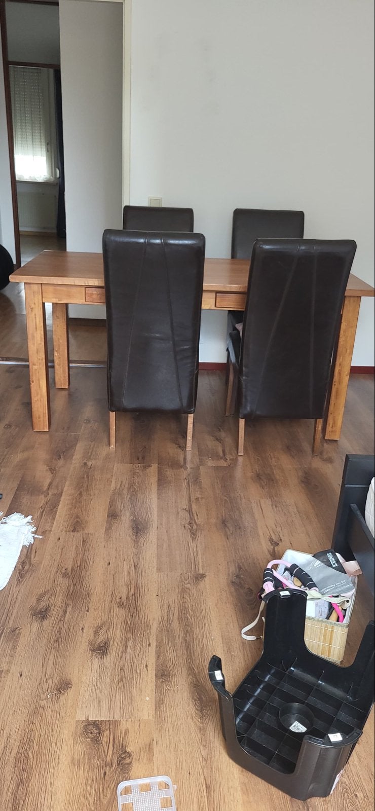 Eettafel met 4 stoelen, Huis en Inrichting, Ophalen, Gebruikt, Vier personen, Overige houtsoorten