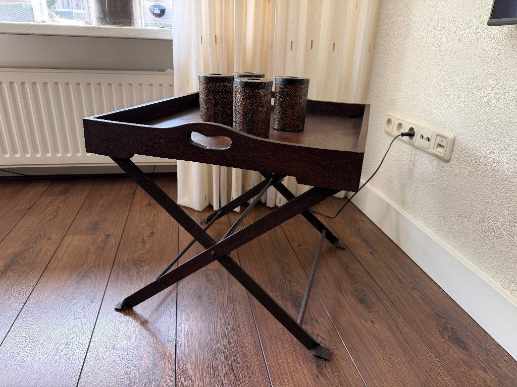 ✅Koloniale Bijzettafel stalen Frame, Ophalen of Verzenden