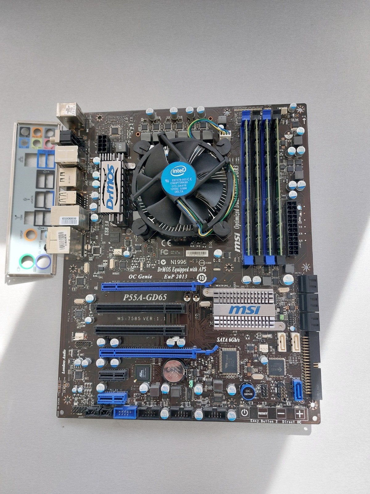 MSI P55A-GD65 Moederbord met i7 875k CPU en 8GB DDR3 RAM, Gebruikt, LGA1156, DDR3, Ophalen of Verzenden
