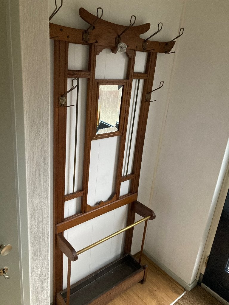 Kapstok vintage/ antiek, staand model.volledig eiken!!!, Huis en Inrichting, Woonaccessoires | Kapstokken, Gebruikt, Staande kapstok
