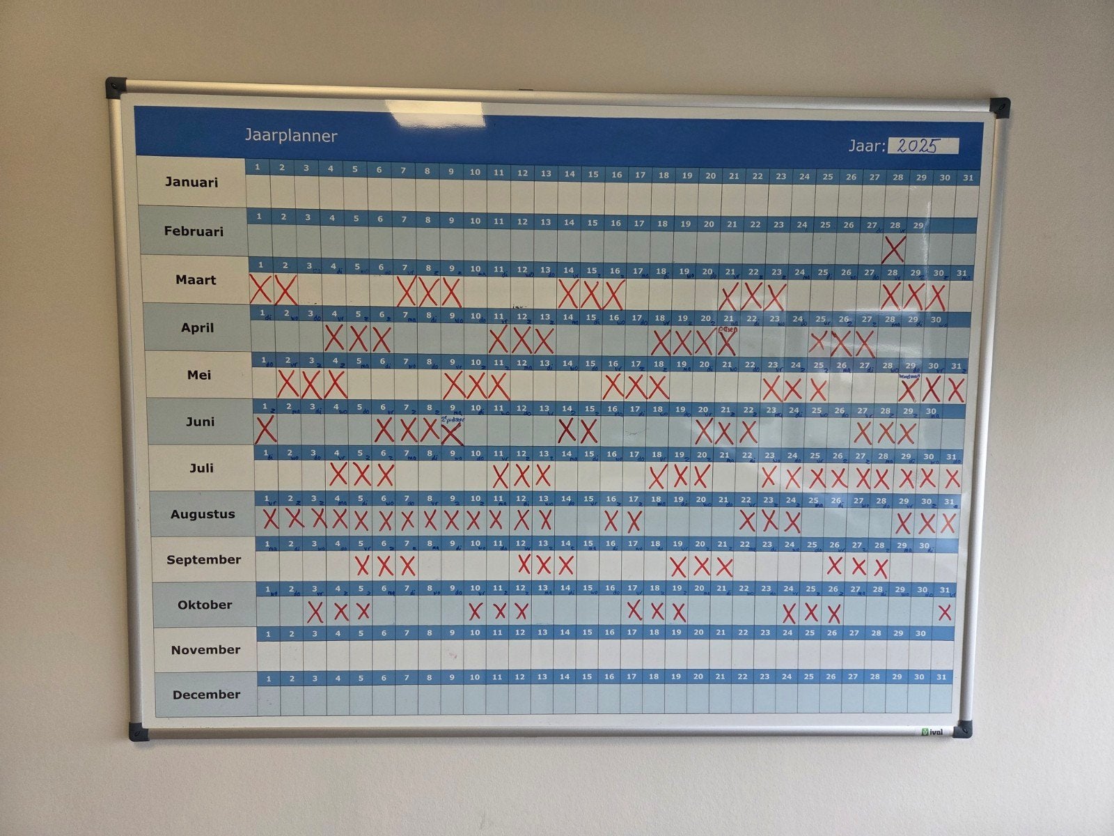 planbord jaar, Ophalen