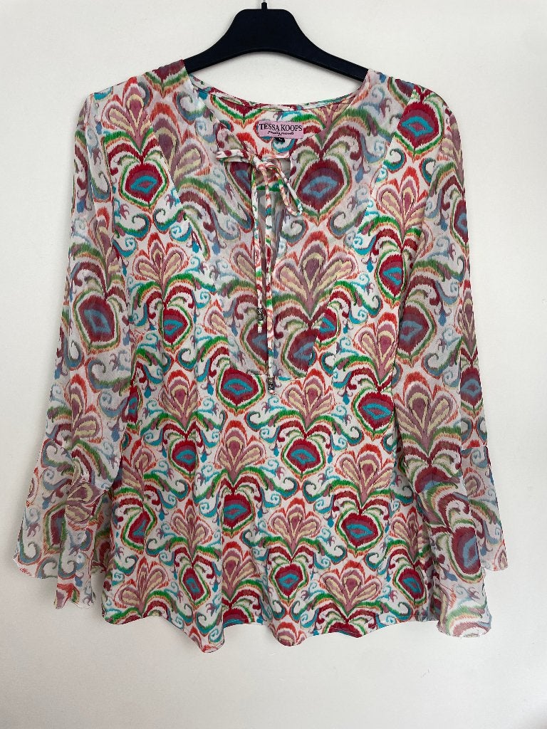 Tessa Koops Ylio Siesta top blouse maat L kleurrijk, Maat 38/40 (M), Herenstraat 15C / 29, 1015 BZ Amsterdam, Overige kleuren