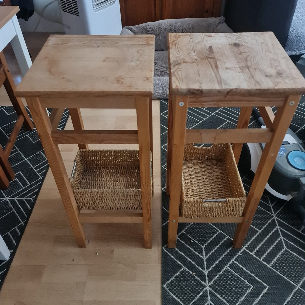 Grenen barkrukken, Huis en Inrichting, Barkrukken, Ophalen, Gebruikt, 60 tot 90 cm, Hout