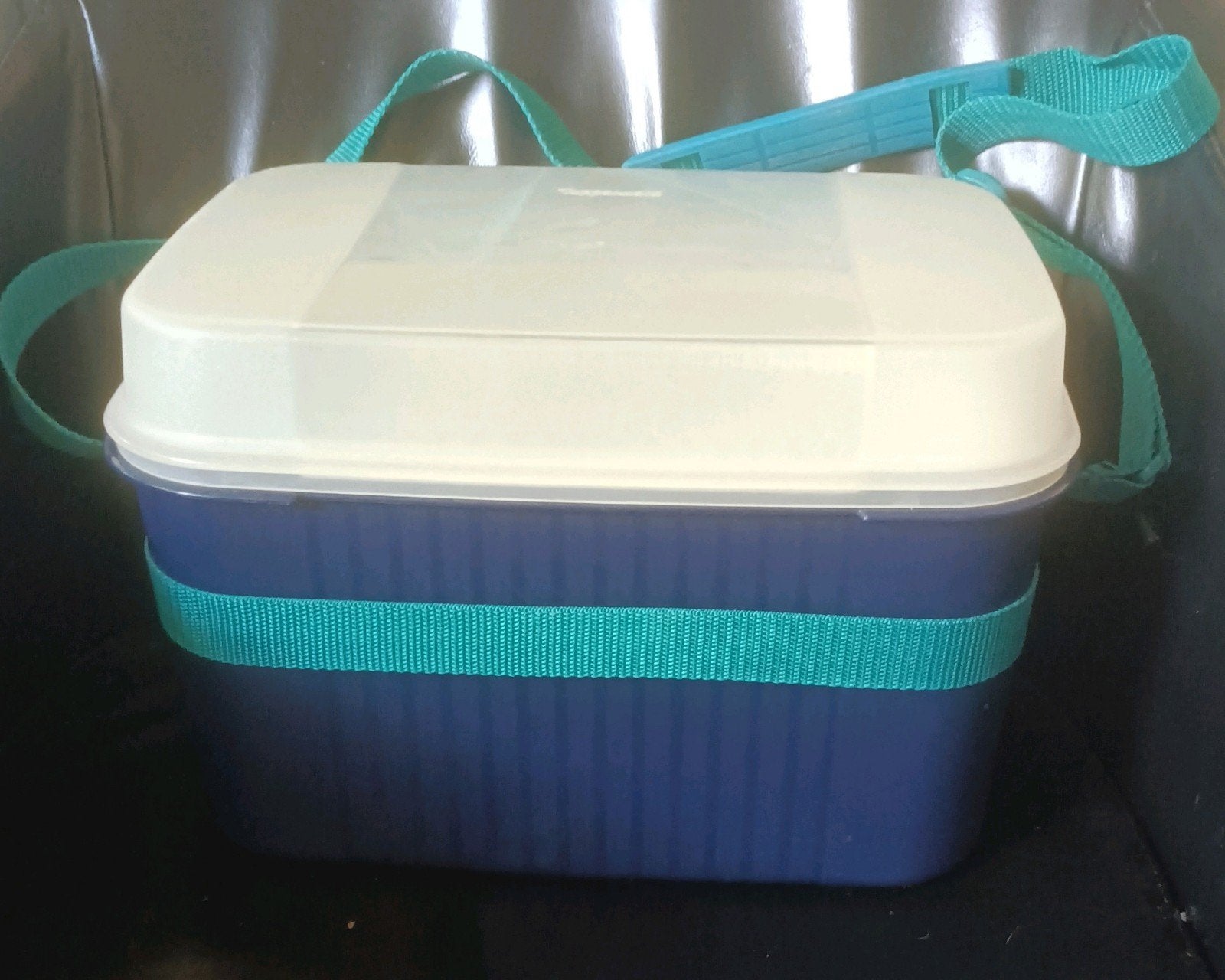 grote bewaardoos picknick trommel met hengsel, Ophalen of Verzenden, Gebruikt, Blauw, Bewaardoos