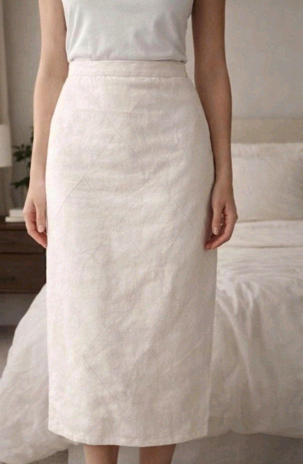 Alex & Co. Linnen Midi Rok Crème/Wit - Maat 34, Kleding | Dames, Wit, Ophalen of Verzenden, Zo goed als nieuw, Maat 36 (S)