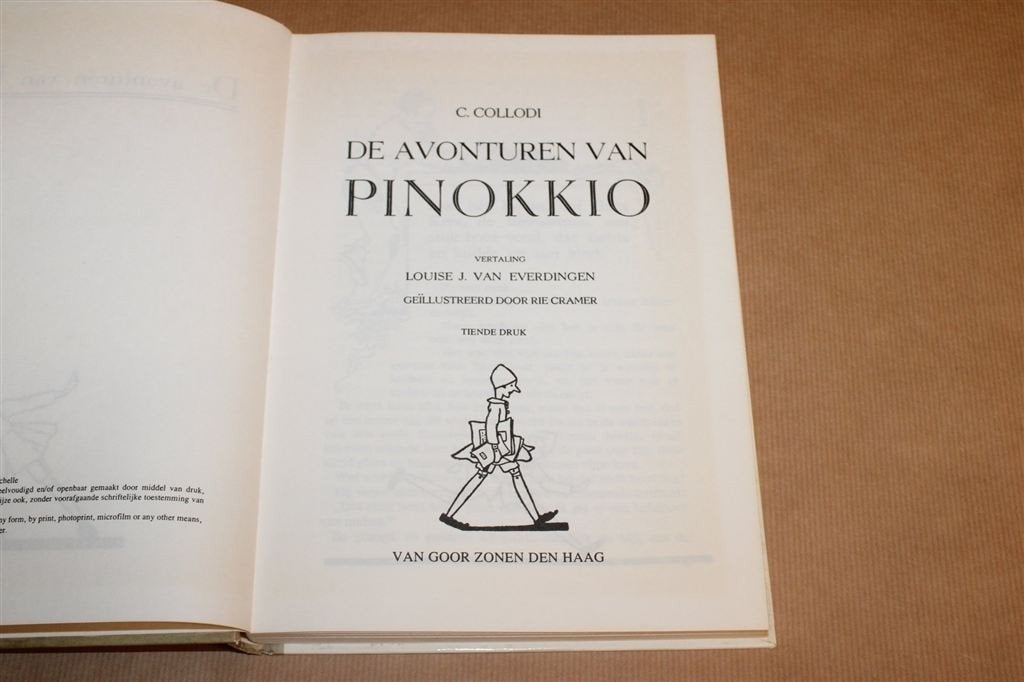 Avonturen van Pinokkio — Rie Cramer Vintage Kinderboek 1975, Boeken, Ophalen of Verzenden, Gelezen