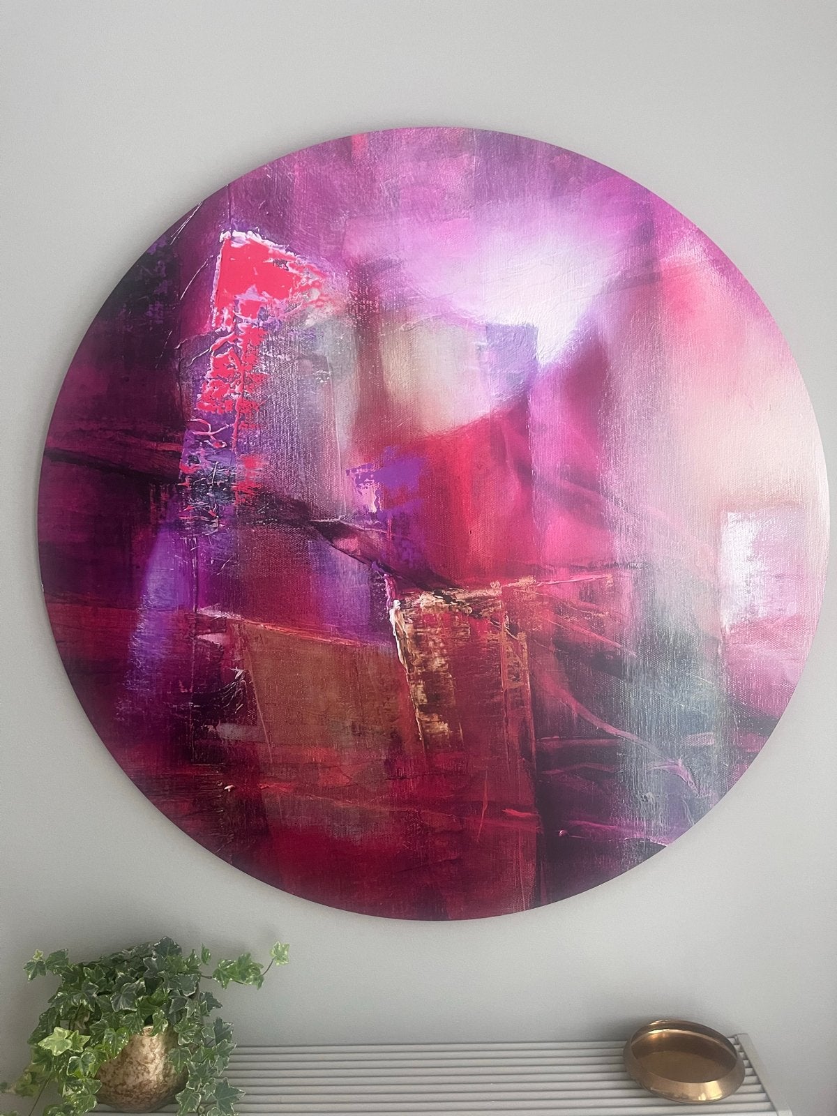 Rond Schilderij 115 cm diameter - Werk aan de Muur, Antiek en Kunst, Ophalen of Verzenden