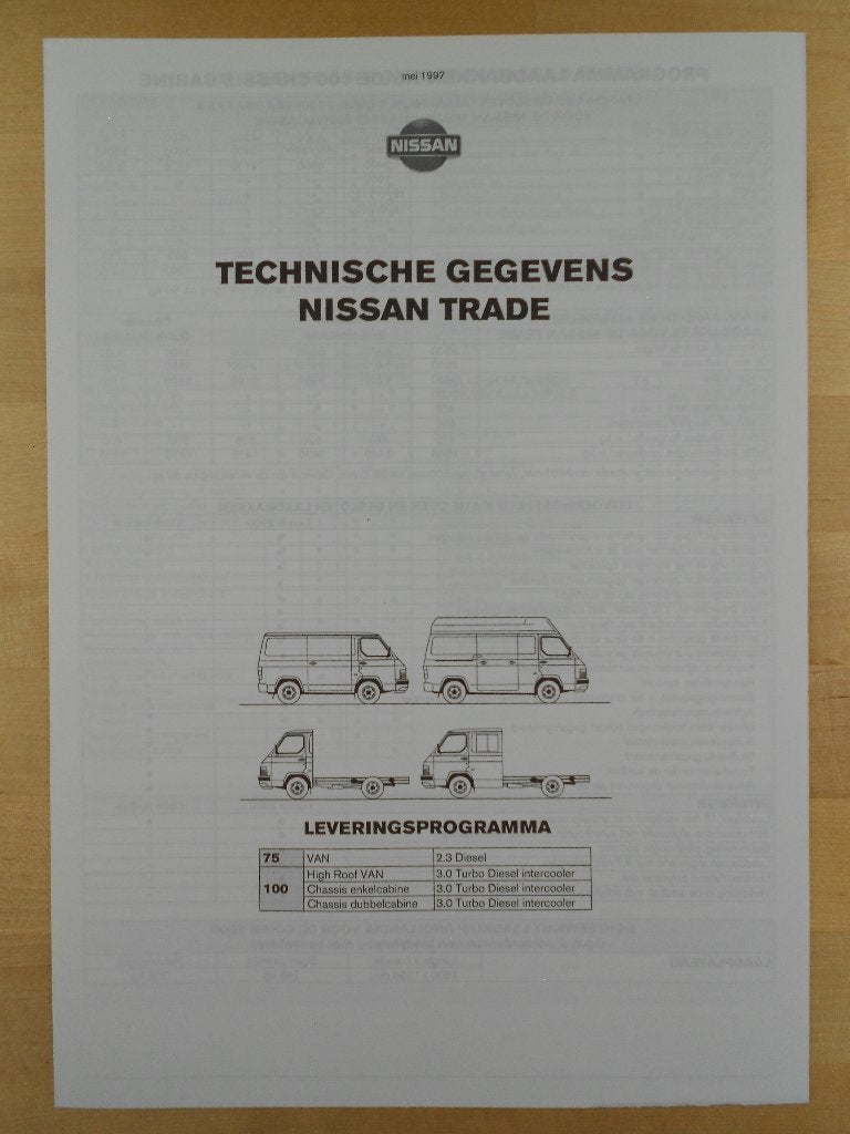 Nissan Trade Brochure 1997, Ophalen of Verzenden, Zo goed als nieuw, Nissan, NISSAN
