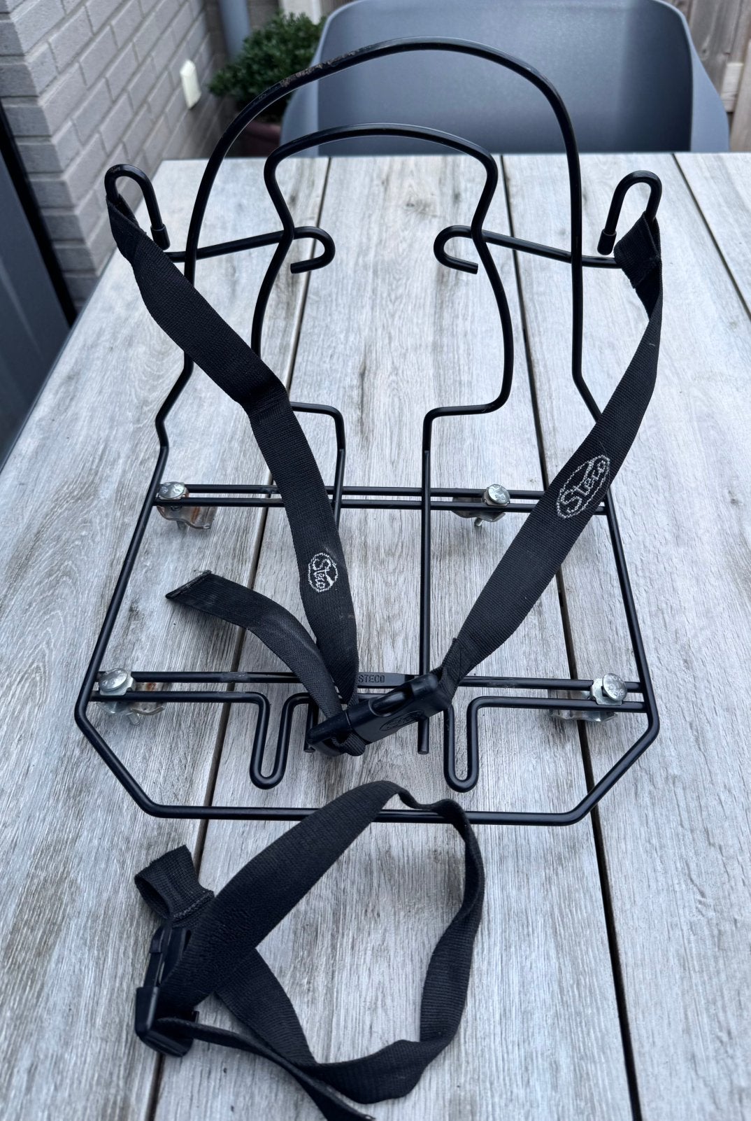 Steco Monkey mee tasdrager, Fietsen en Brommers, Fietsaccessoires | Bagagedragers, Ophalen of Verzenden, Gebruikt