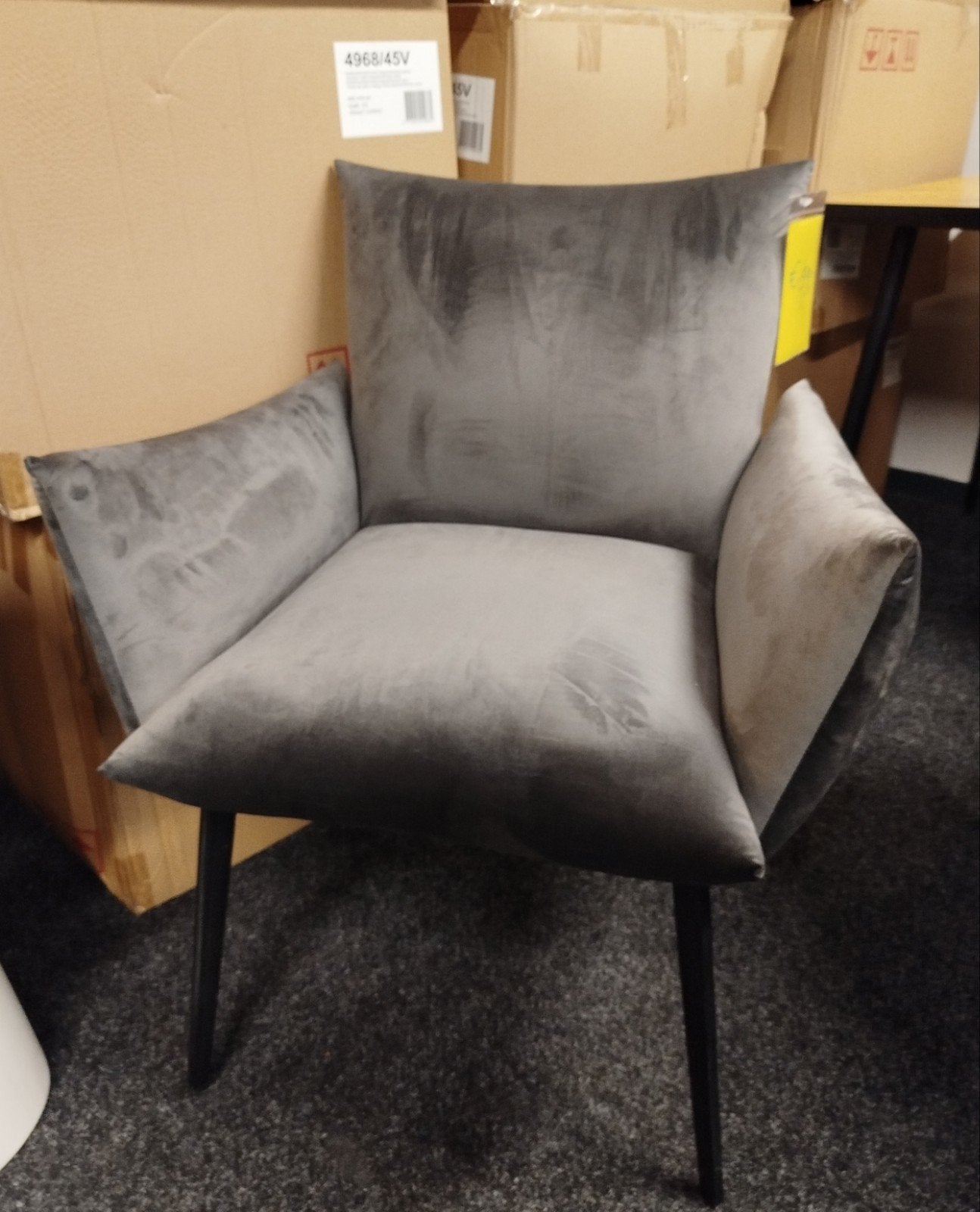 Eetkamer Fauteuil Hotel Chique Antraciet Velours, Ophalen, Nieuw, Hotel chique, Nvt