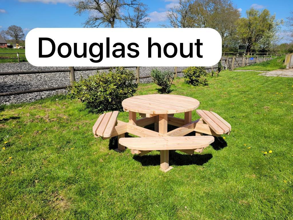 Ronde picknicktafel INCLUSIEF BEZORGEN, Tuin en Terras, Tuinbanken, Ophalen of Verzenden, Nieuw, Hout