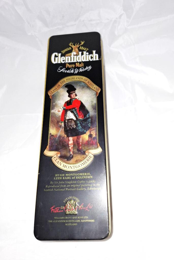Glenfiddich Whisky blik Clan Montgomerie Clans of Scotland, Verzamelen, Merken en Reclamevoorwerpen, Ophalen of Verzenden, Zo goed als nieuw