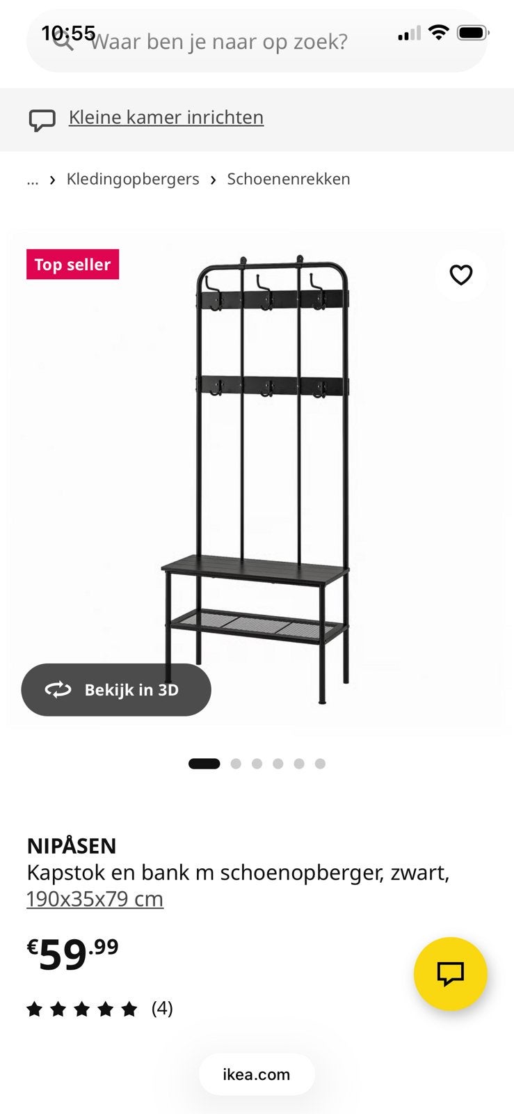Kapstok - schoenenrek - IKEA - NIPASEN, Gebruikt, Minder dan 100 cm, Metaal, Ophalen