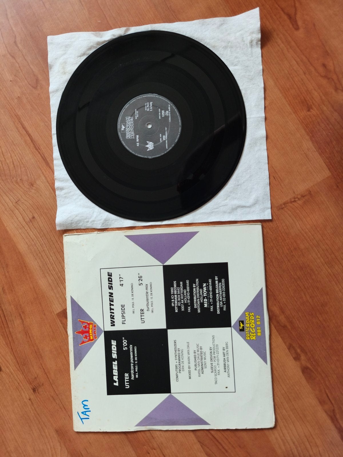 King Dale - Utter(1992) – Originele Rotterdam Records P, Cd's en Dvd's, Vinyl | Dance en House, Ophalen of Verzenden, Gebruikt