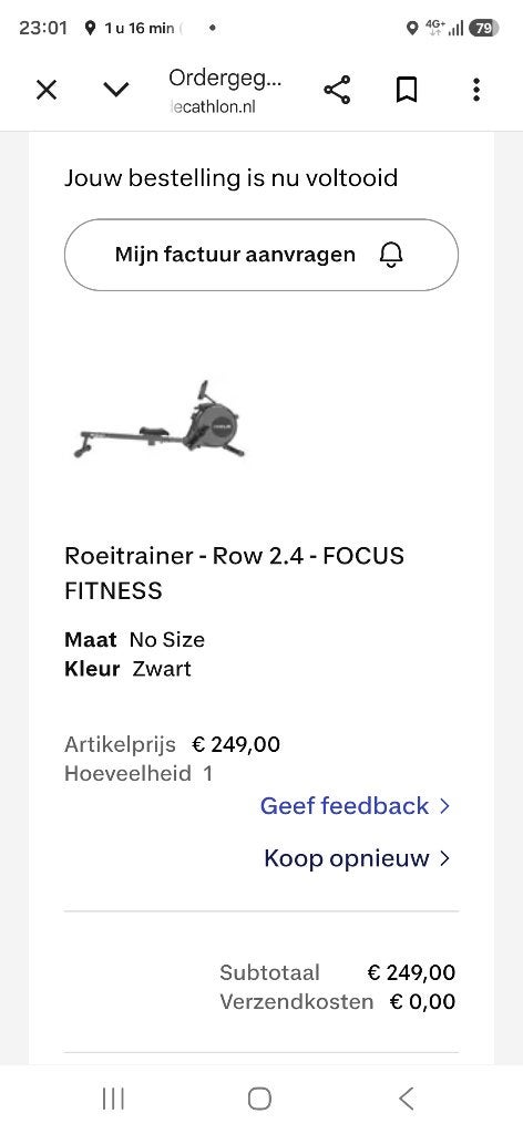 Roeitrainer, Ophalen, Zo goed als nieuw, Roeitrainer