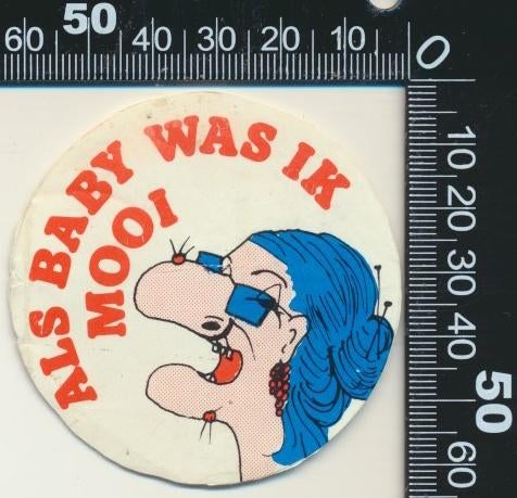Sticker: Als baby was ik mooi, Ophalen of Verzenden, Zo goed als nieuw, Strip of Tekenfilm