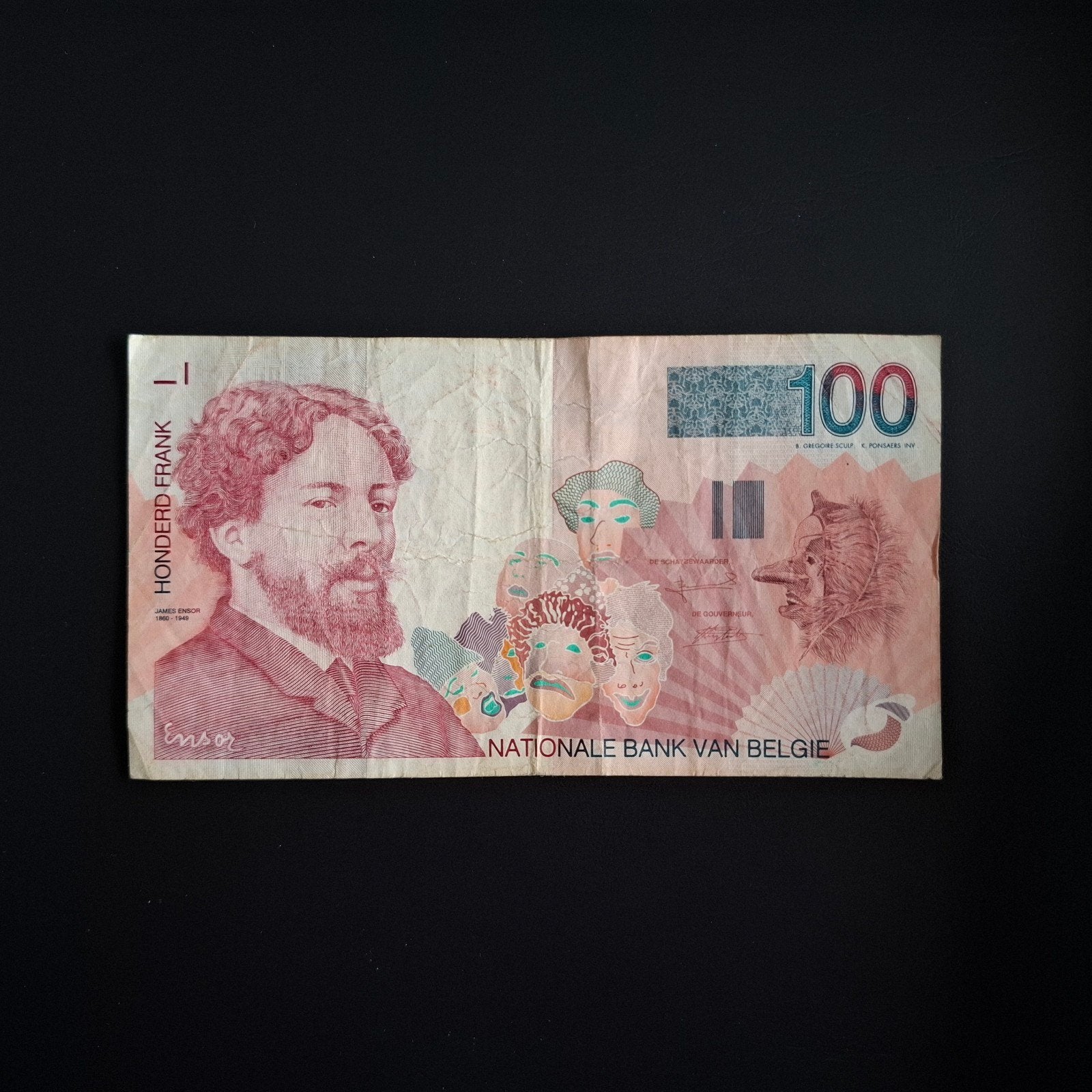 100 franc België #057, Verzenden, België, Los biljet