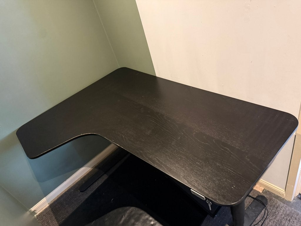 IKEA BEKANT elektrisch zit-sta hoekbureau links 160x110 cm, Ophalen, Zwart, 160 cm, Hout