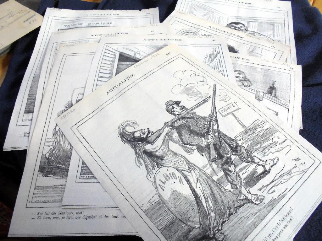 8 x Lithografieën. Cham. Le Charivari. 1876. Yves et Barret., Verzenden
