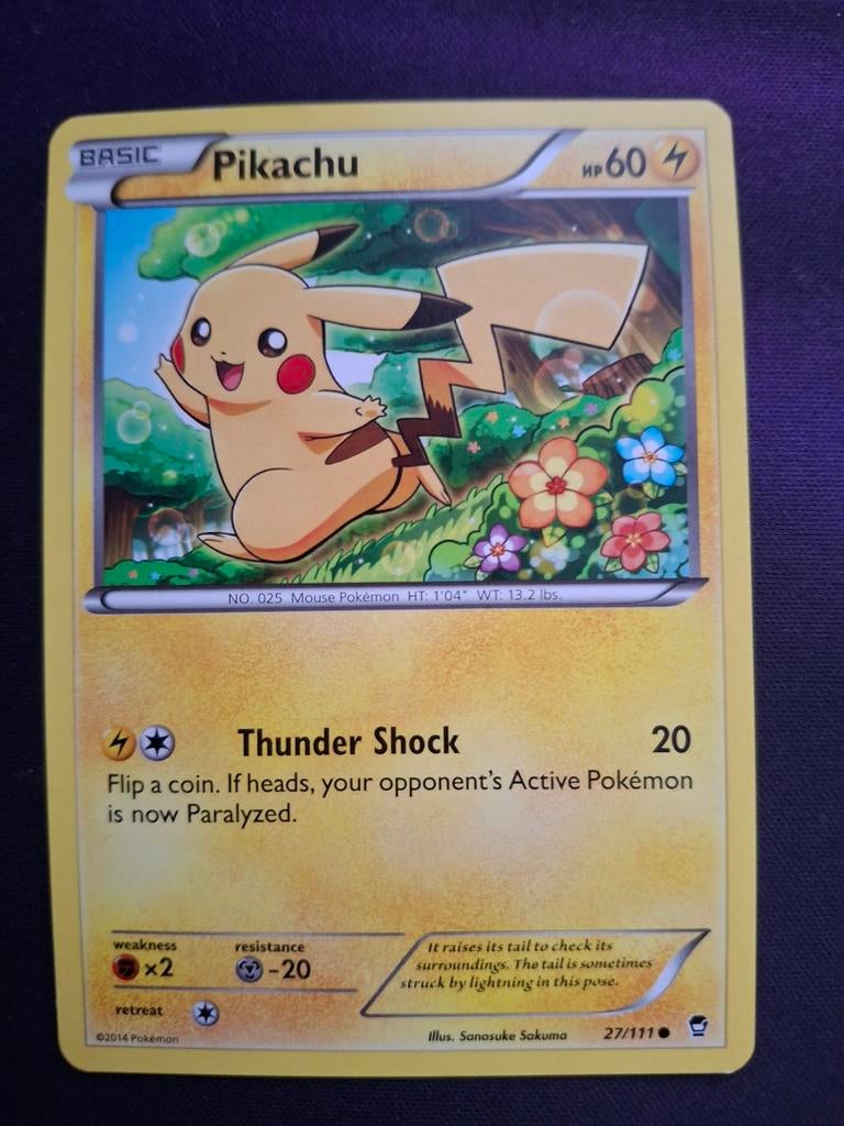 Pikachu Pokémon Kaart (2014) - Basic, HP60, Ophalen of Verzenden, Gebruikt, Losse kaart