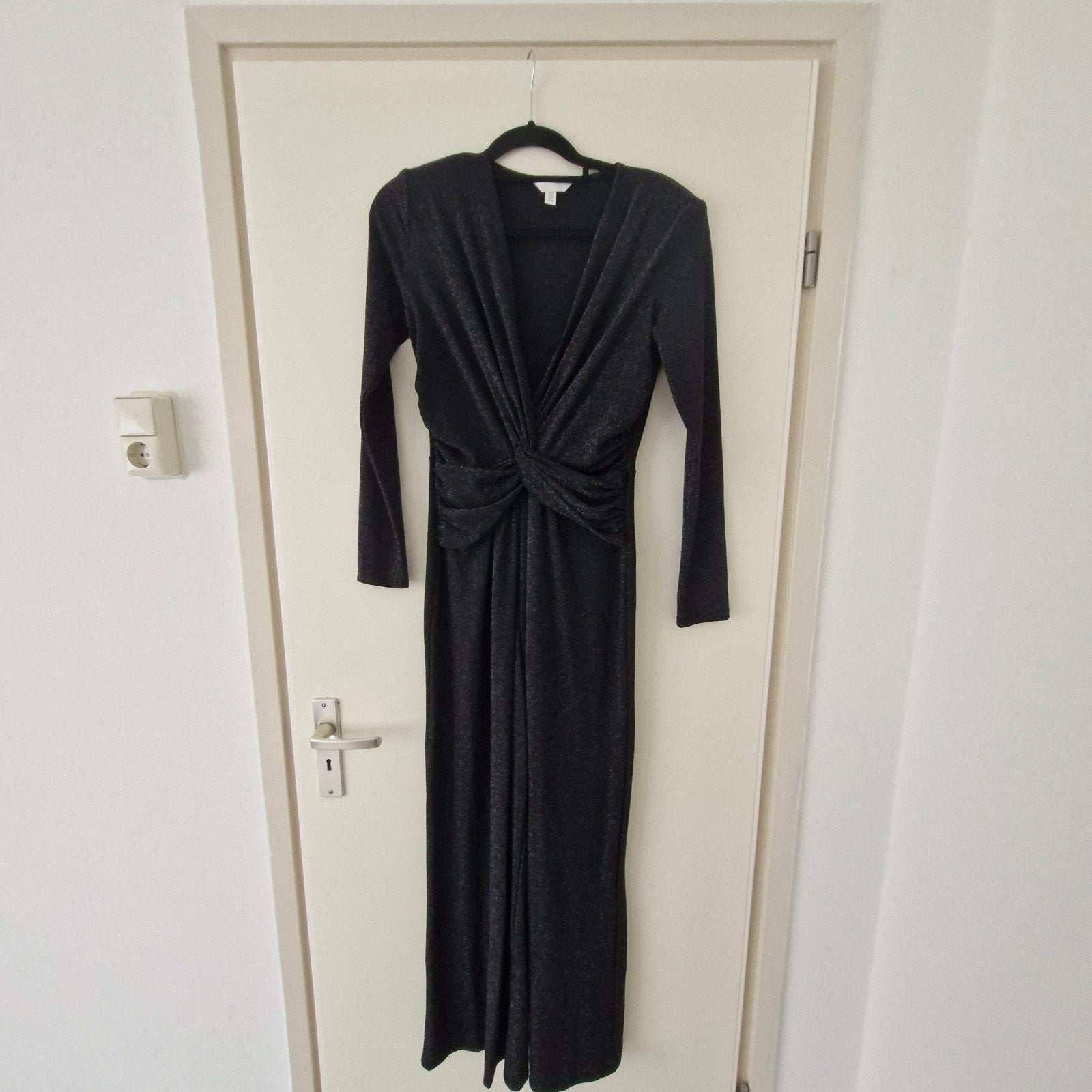 H&M Zwarte Glitter Jumpsuit Maat M, Maat 38/40 (M), H&M, Zwart, Ophalen of Verzenden