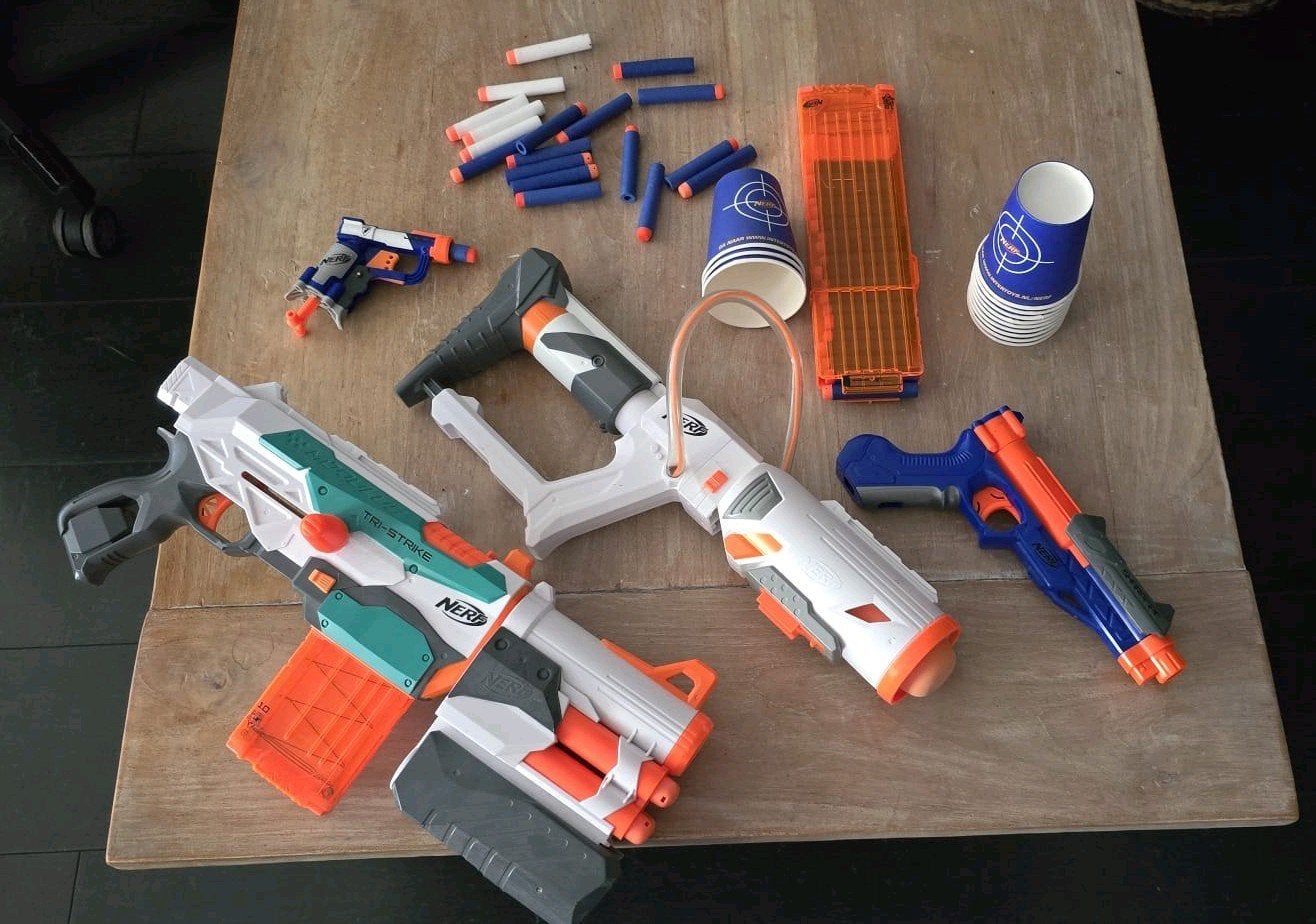 Heel Nerf assoriment met super gave Tri-stike modulus, Ophalen, Zo goed als nieuw