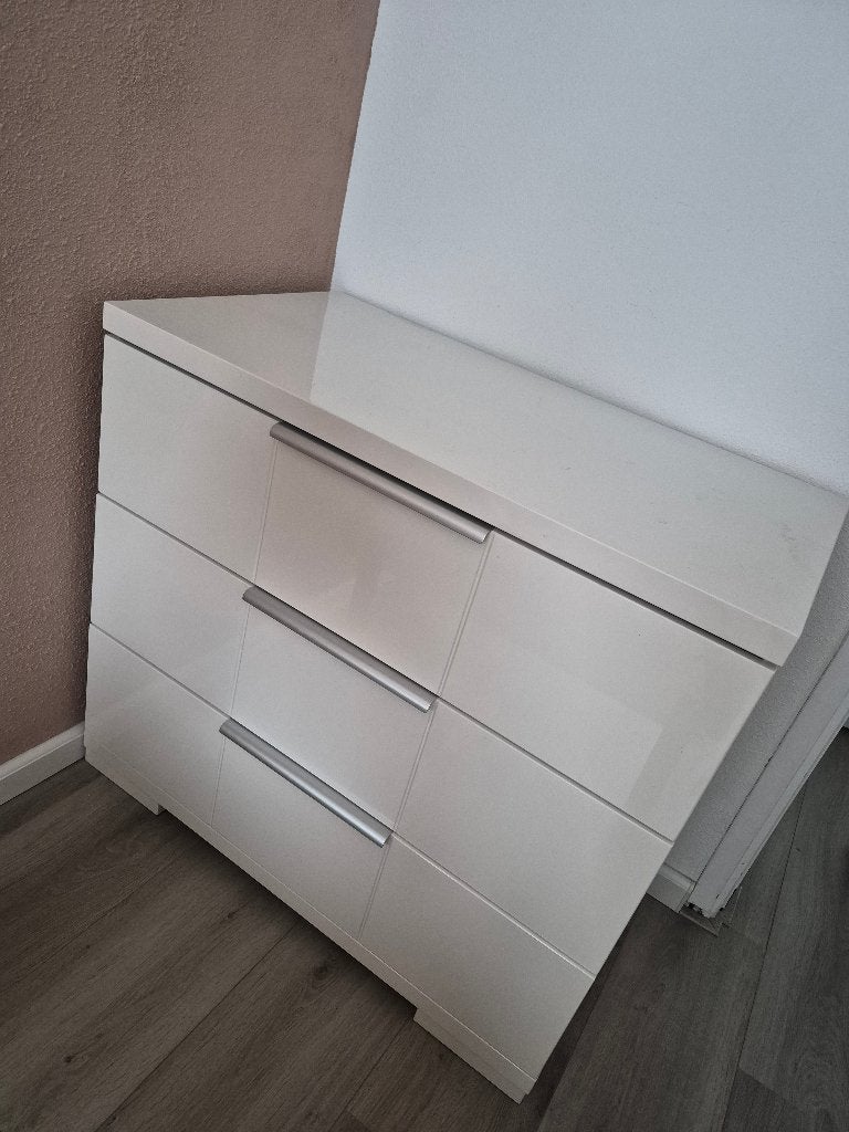 Witte commode/kast met 3 lades - ZGAN, Ophalen, 50 tot 70 cm, 100 cm of meer, Zo goed als nieuw