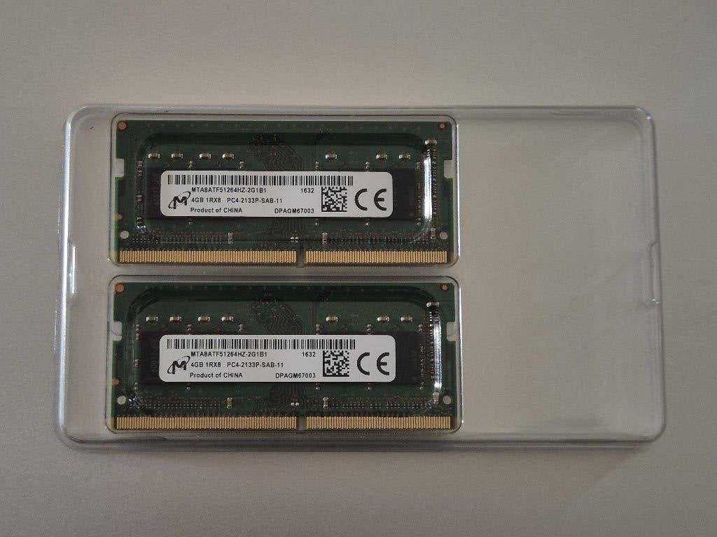 Micron SODIMM DDR4 2133 2x4gb RAM [PC4-2133-SAB-11], Ophalen of Verzenden, Zo goed als nieuw, DDR4, Desktop