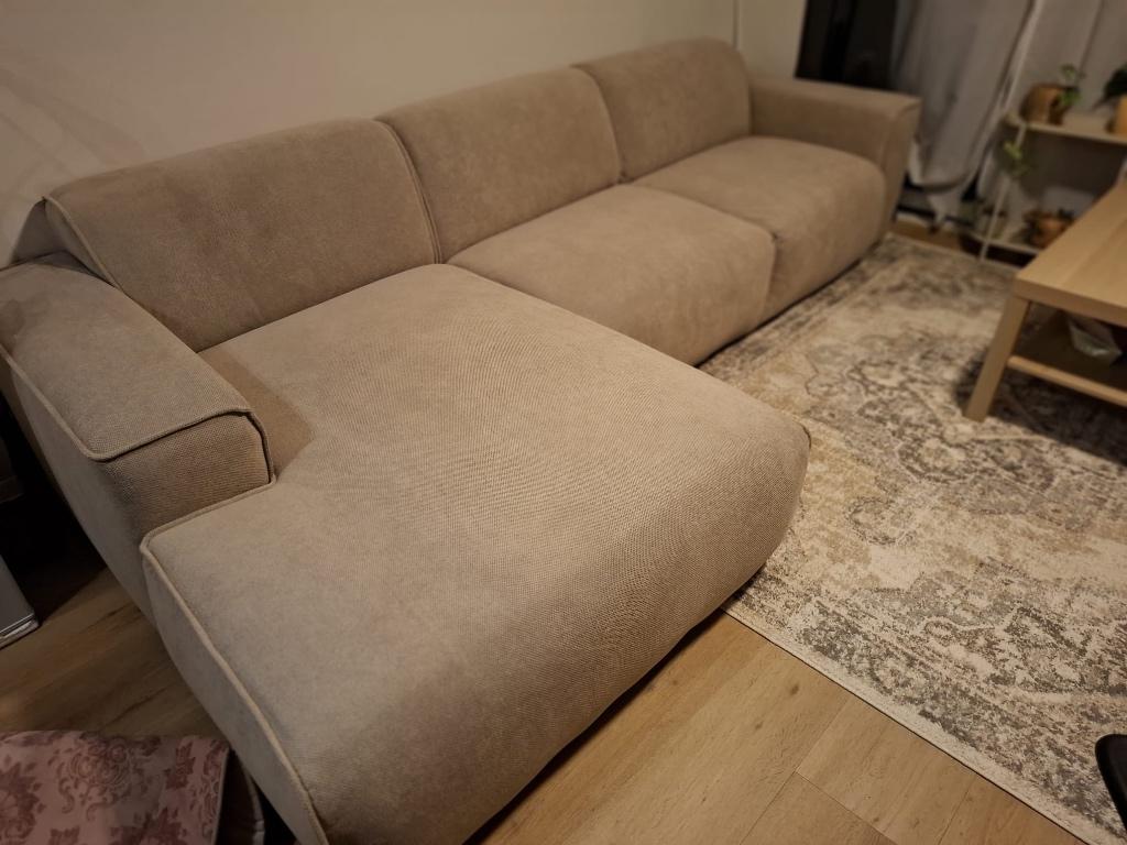 Corner sofa- taupe color- left, 150 tot 200 cm, 75 tot 100 cm, Ophalen of Verzenden, Modern