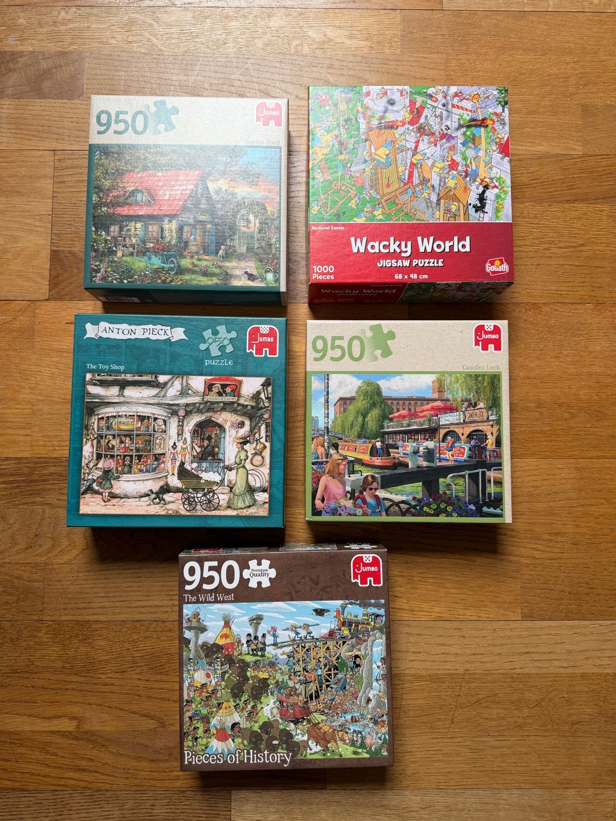 5 Puzzels (4x 950 stukjes, 1x 1000 stukjes) - Z.G.A.N., Ophalen of Verzenden, Meer dan 50 stukjes, Zo goed als nieuw