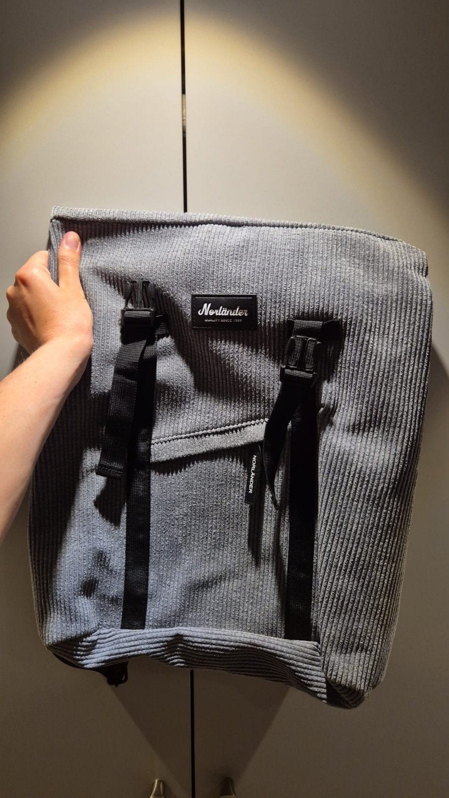 Nieuwe Norländer ribstof rugzak - Grijs, Sieraden, Tassen en Uiterlijk, 25 tot 40 cm, Nieuw, Ophalen of Verzenden, Overige merken