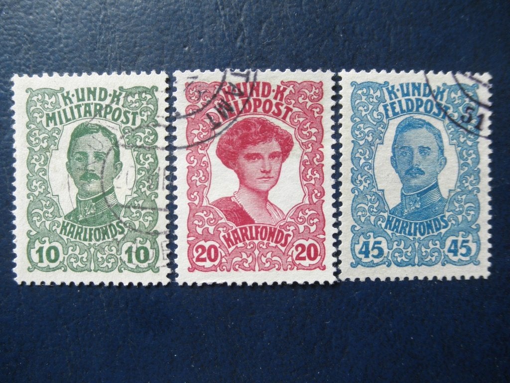 Postzegels Oostenrijk Hongarije 1918 veldpost - cw. € 4,50., Ophalen of Verzenden, Gestempeld