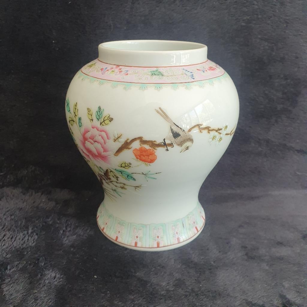 Chinees porselein - gemberpot - famille Rose - 17 cm, Ophalen of Verzenden