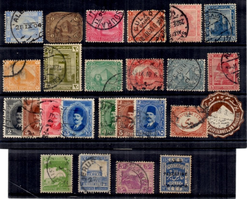 Kaartje oud Egypte / Palestina, Postzegels en Munten, Ophalen of Verzenden, Egypte, Gestempeld