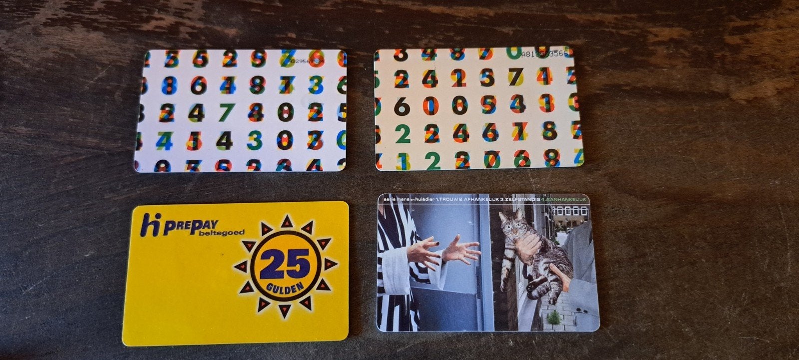 4 telefoonkaarten, Hi, PTT, KPN kat uit serie, vintage, Ophalen of Verzenden