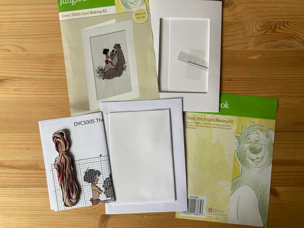 Jungle Book borduurpakketje voor 't maken van een kaart, Ophalen of Verzenden, Nieuw, Handborduren, Borduurpakket
