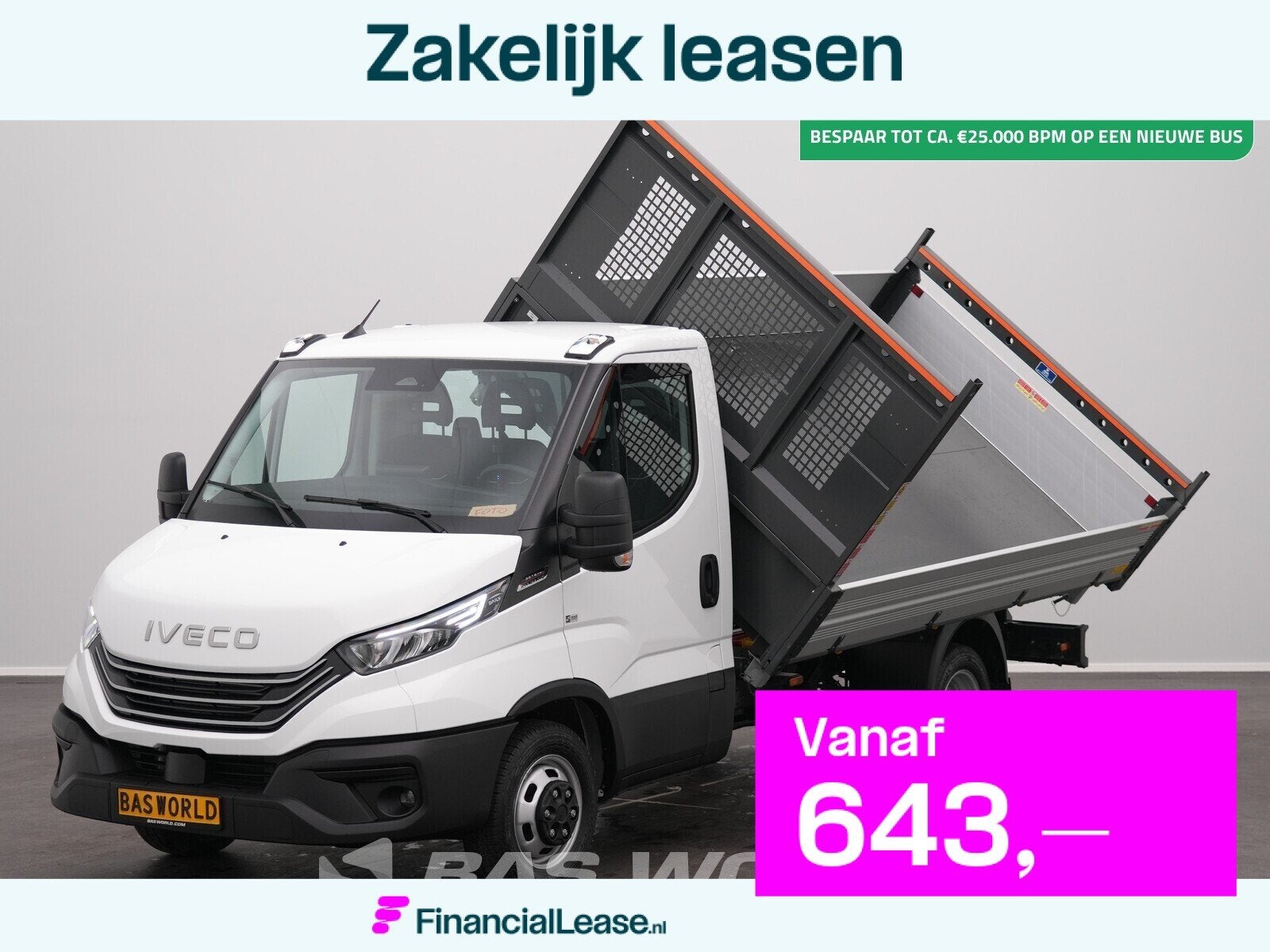 Iveco Daily 35C21 3.0L Automaat Driezijdige Kipper 210PK Dub, Automaat, Stof, Euro 6, 4 cilinders