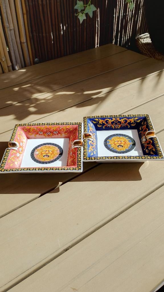Vintage Italiaanse porseleinen Versace asbakken van Excelsa, Antiek en Kunst, Antiek | Porselein, Ophalen of Verzenden