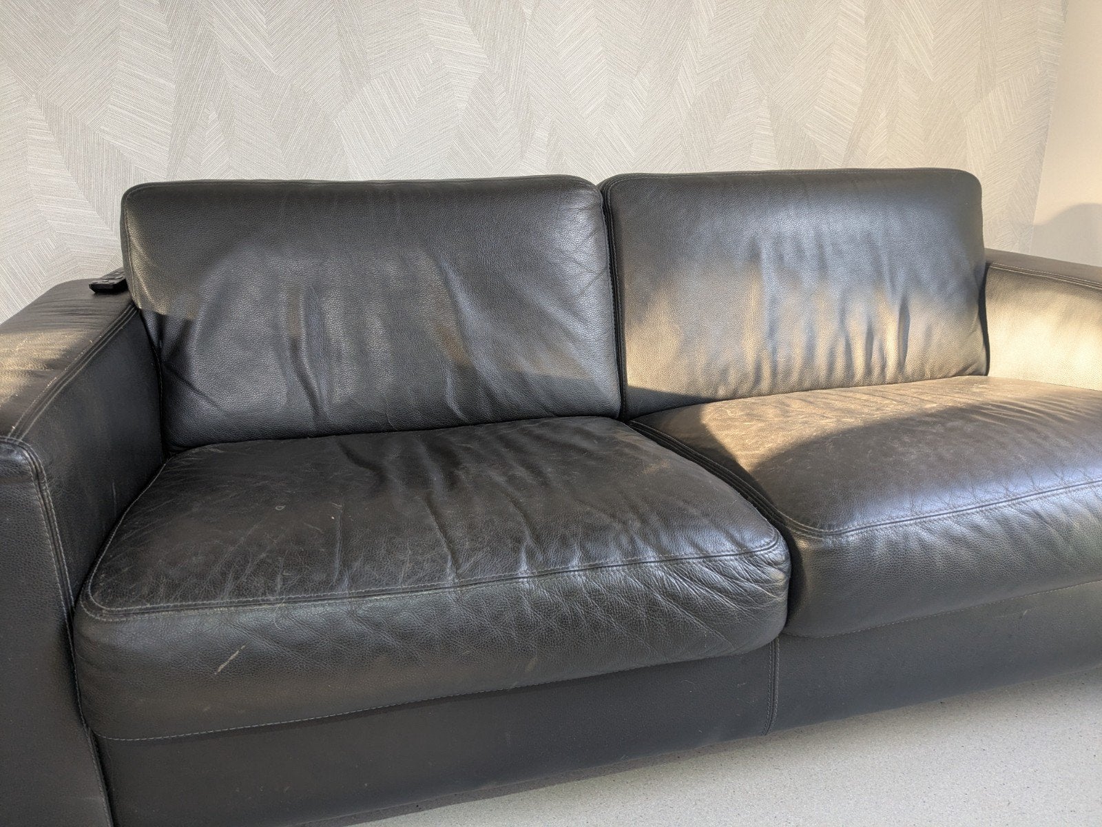 Leren bank gratis, Ophalen, Gebruikt, 150 tot 200 cm, Tweepersoons