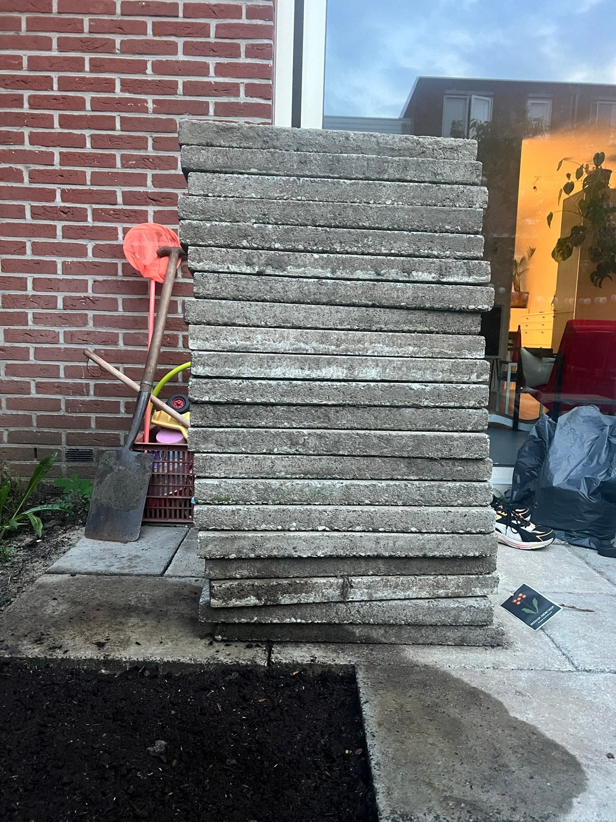 Grindtegels gratis afhalen, 60x40 cm, Ophalen, Gebruikt, Beton, Terrastegels