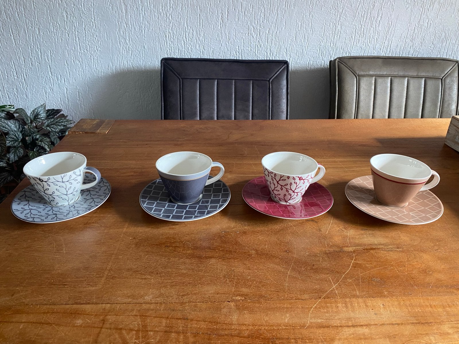 Villeroy & Boch NewWave Caffè Kop en Schotel Set (4 stuks), Villeroy & Boch, Ophalen of Verzenden, Zo goed als nieuw, Modern