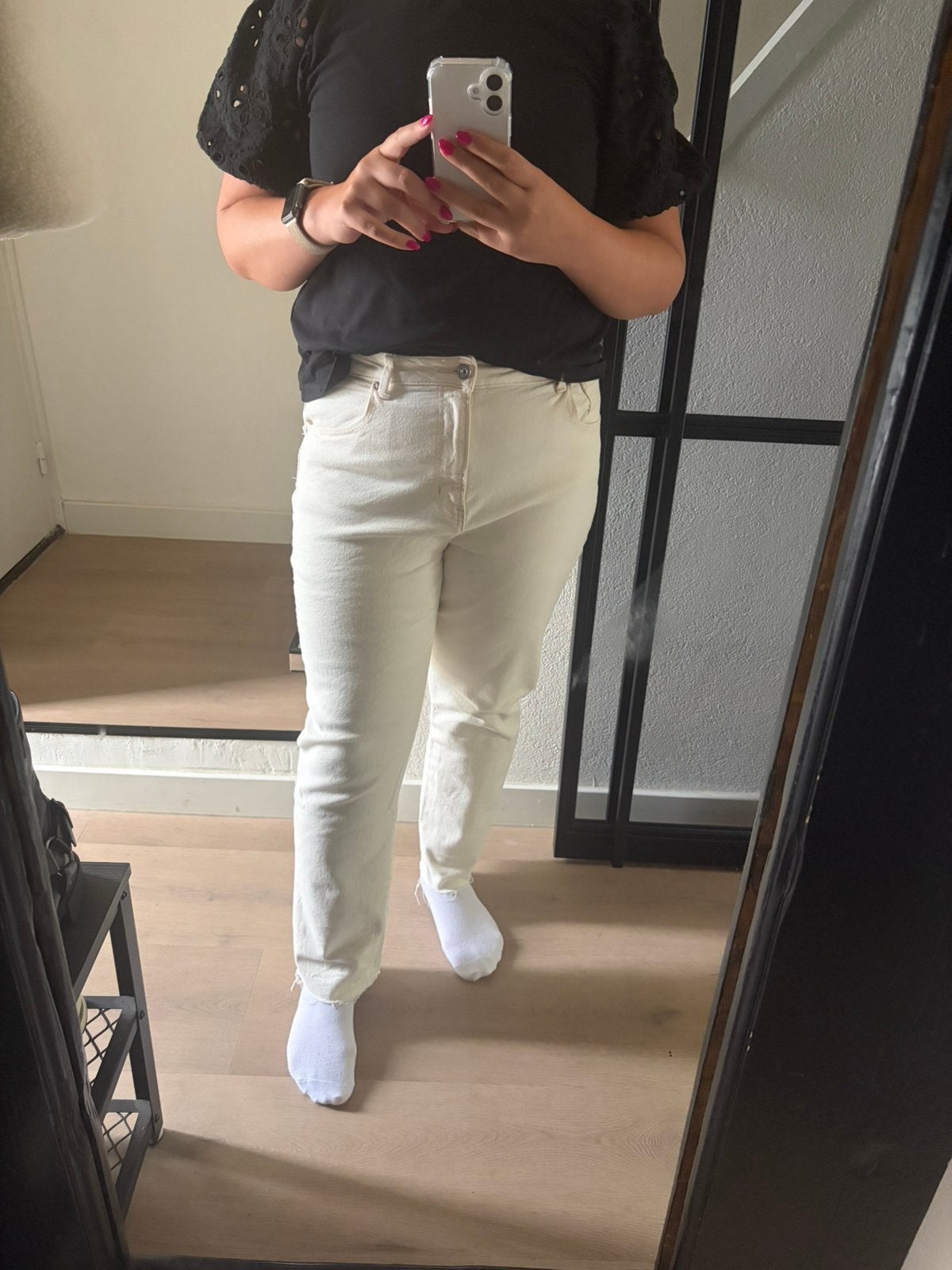 Creme jeans primark, Kleding | Dames, Spijkerbroeken en Jeans, Verzenden, Zo goed als nieuw, Wit, W33 - W36 (confectie 42/44)