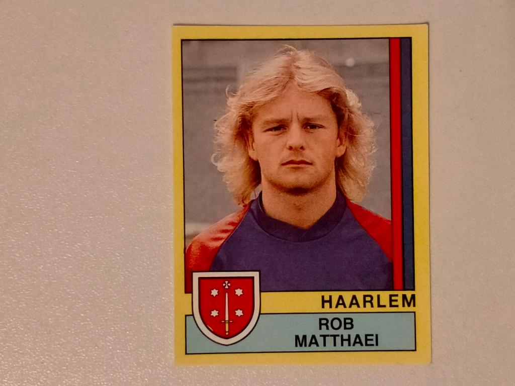 Rob Matthaei Haarlem Panini voetbal plaatje 90 1990 nr 105, Ophalen of Verzenden, Gebruikt