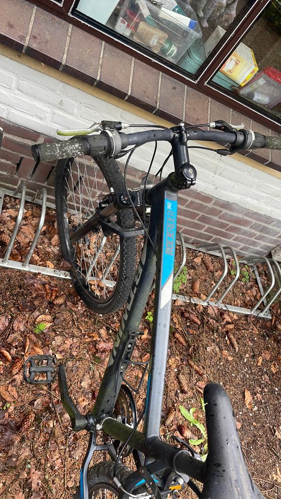 Mountainbike Rockrider 340 B’Twin met bagagedrager, Gebruikt, Velgrem, Handrem, Ophalen