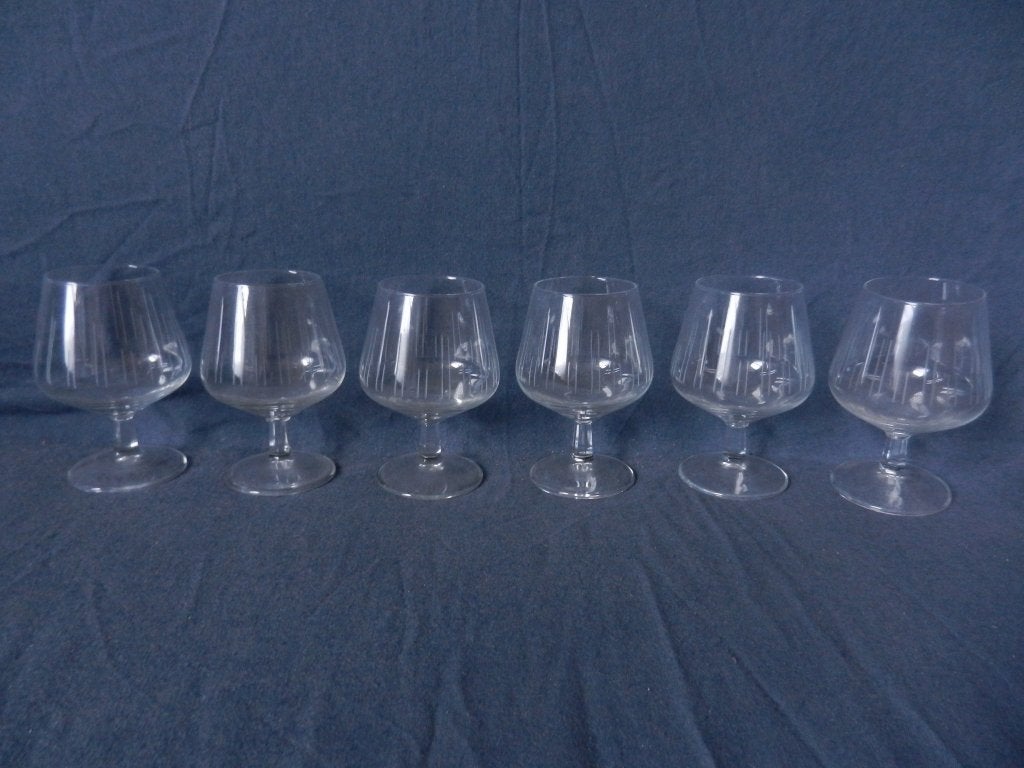 6 glazen Copier Leerdam servies Atlanta cognac glas 9,9 cm 3, Ophalen of Verzenden