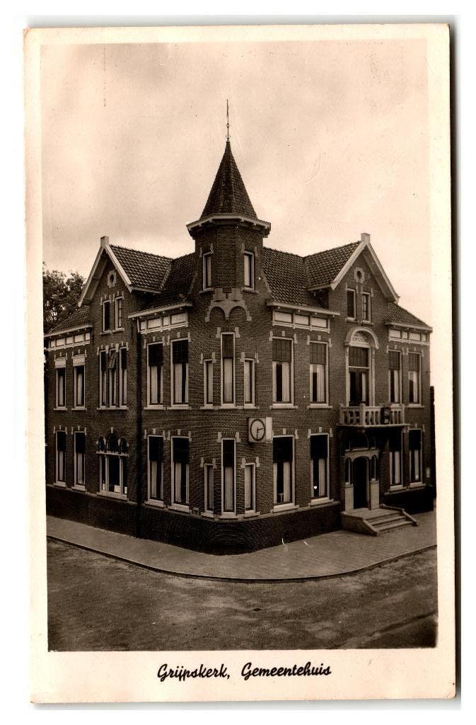 Grijpskerk, Gemeentehuis, Verzenden, 1940 tot 1960, Gelopen, Groningen