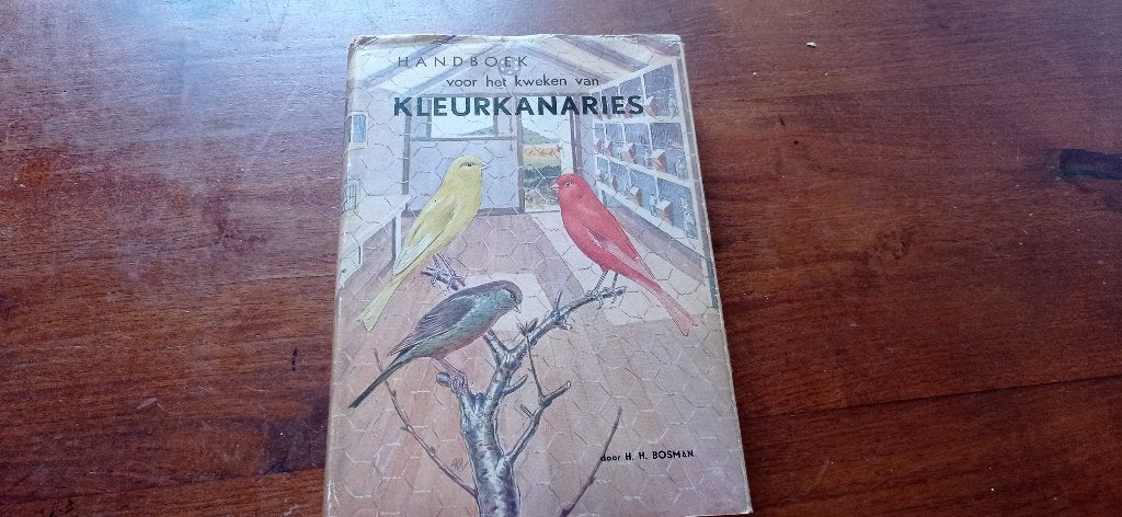 boek kanaries handboek kweken Bosman 1957 mooie tekeningen, Meerdere dieren, Kleurkanarie