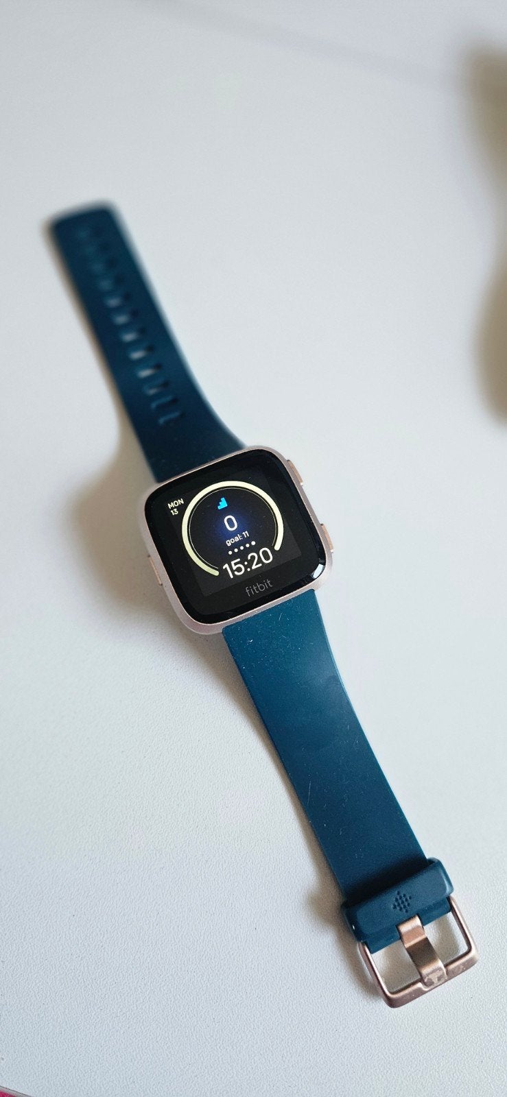 Fitbit Versa 2 Smartwatch - Blauw/Roségoud, Blauw, Ophalen of Verzenden, Zo goed als nieuw, Fitbit